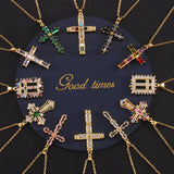 Gold Plated Zircon Cross Necklace