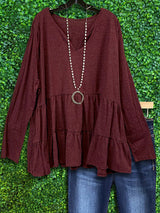 Casual Ruffled Hem Top