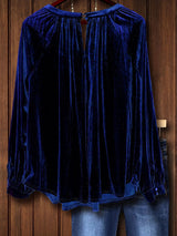 Retro Velvet Navy Top