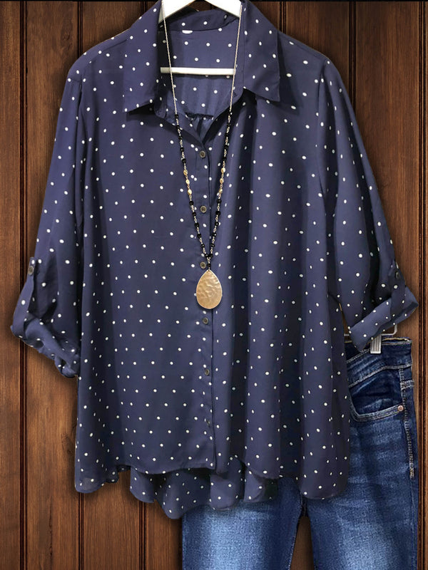 Fashionable Polka Dot Loose Blouse