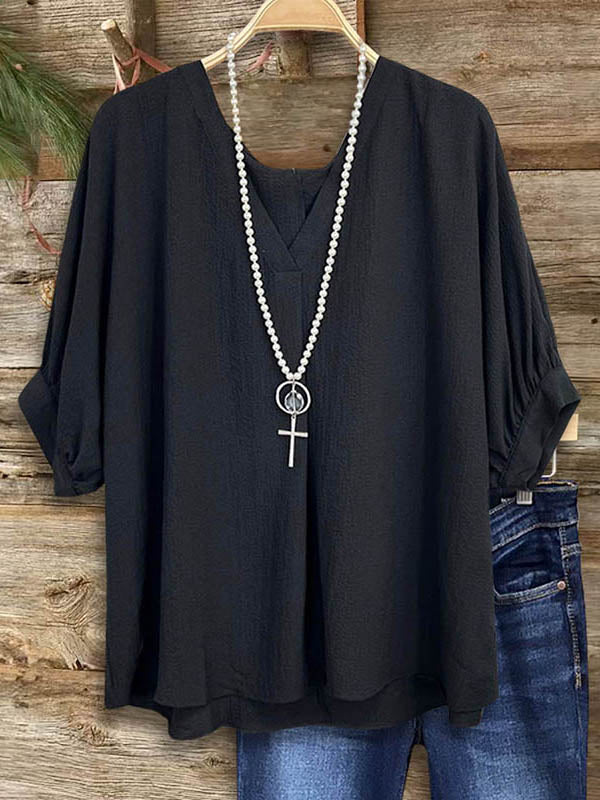 V-neck Versatile Casual Blouse